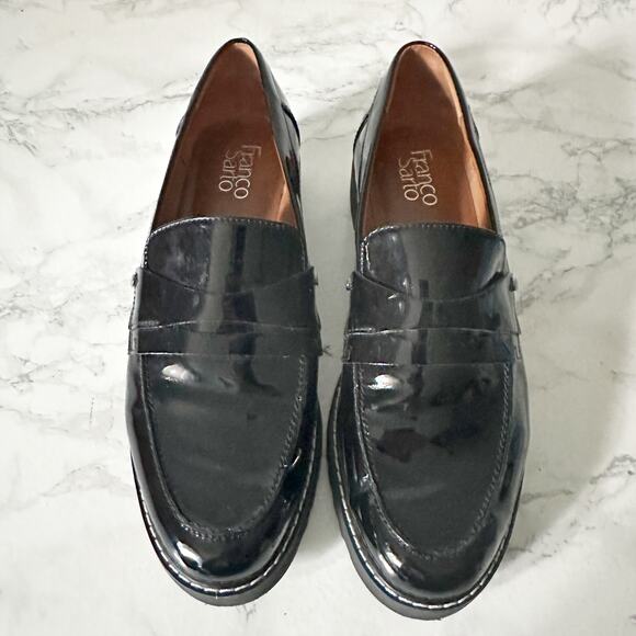 Franco Sarto Cassandra Black Patent Faux Leather Loafers women’s Size 9 - Picture 3 of 9